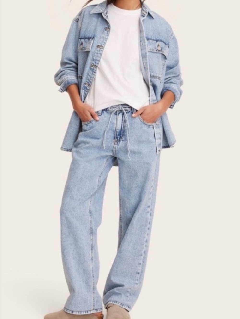 Parke x Target Tie Jeans — Light Blue Denim
